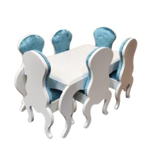 ست بازی دخترانه ناهارخوری چوبی عروسک