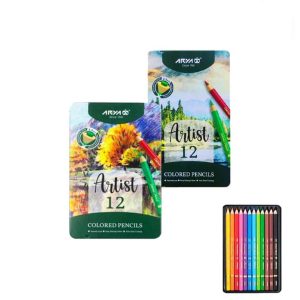 مداد رنگی 12 عددی فلز آرتیست 3901 آریا